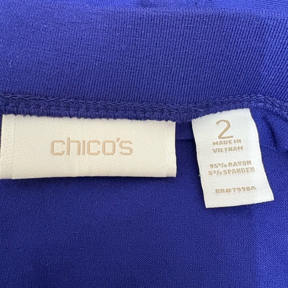 Chico’s Blue Pull On Flare Maxi Skirt Size 2 (12-14 Large) - Picture 3 of 7